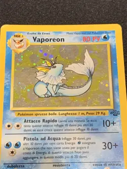 Pokemon Vaporeon 12/64 Jungle Holo Rare Vintage 1999 WoTC NM *ITALIAN* - Image 4