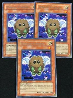 YUGIOH WINGED KURIBOH DP1-EN005 1ST RARE X3(NM) - Image 1