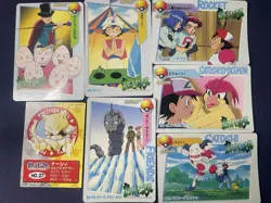 Lot of 7 Pokemon Anime Cards + Casey Kids Card Vintage Japan Set - Image 1