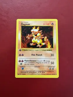 Magmar 36/102 Shadowless 1st Edition Base Set Pokemon Card NM - Image 1