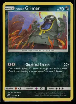 2017 Sun & Moon - Burning Shadows Alolan Grimer Reverse Holo Pokemon Card #83 - Image 1