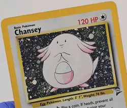 Pokemon Chansey Holo Rare Card 3/130 Base Set 2, WOTC, Condition Is Damaged - Image 4