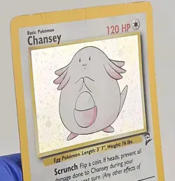 Pokemon Chansey Holo Rare Card 3/130 Base Set 2, WOTC, Condition Is Damaged - Image 5