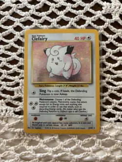 Pokemon TCG Clefairy Base Set Holo Rare Card 5/102-LP/NM - Image 1