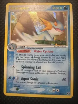 Pokemon TCG Swampert Holo Rare Card 11/106 Emerald Reverse Holo Stamp Hp - Image 1