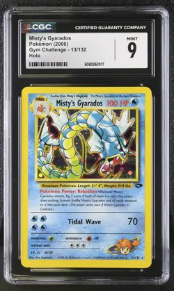 CGC 9 MINT Misty's Gyarados 2000 Gym Challenge 13/132 Holo Pokemon Card - Image 1
