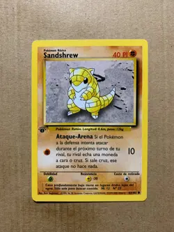 1st Edition SPANISH Sandshrew 62/102 Base Set - Common Pokemon Card - NM/Mint - Image 1