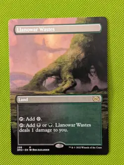 MTG * BORDERLESS *The Brothers' War Rare LLANOWAR WASTES NM - Image 1