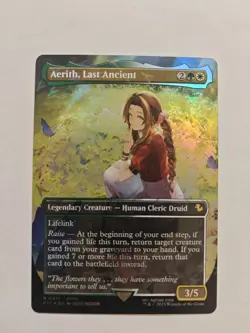 Aerith, Last Ancient Borderless Final Fantasy Magic Chocobo Track Foil NM MTG - Image 1