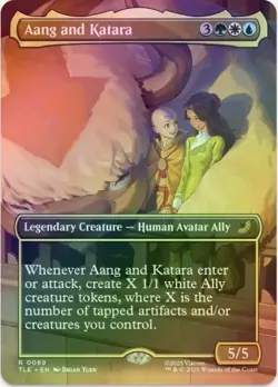 1 x Aang and Katara - Foil - Borderless - TLE - LP - MTG - Image 1