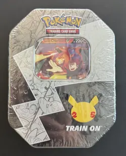 Pokemon Celebrations Lance’s Charizard V Tin - Factory Sealed 25th Anniversary - Image 1