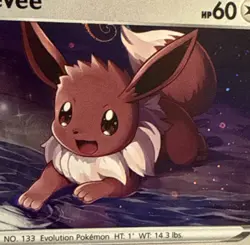 Pokemon TCG Eevee Black Star Promo SWSH127 Cosmos Rare Holo * SWIRL * above Head - Image 2