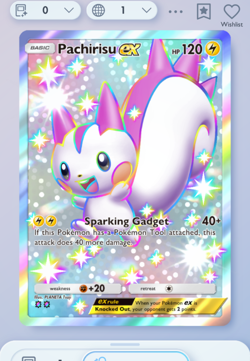 Pachirisu EX Shiny 2?, Pokemon TCG Pocket, Wisdom of Sea and Sky, English - Image 1