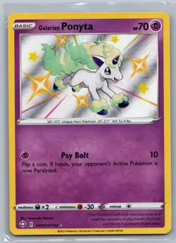 Pokemon TCG Shining Fates Galarian Ponyta SV047 Baby Shiny Holo Rare - Image 1
