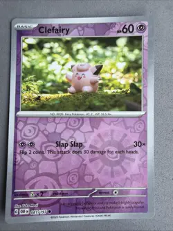 Pokemon TCG * SV Obsidian Flames * 81/197 Clefairy REVERSE HOLO Common FRESH PK - Image 1