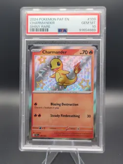 CHARMANDER - 2024 POKEMON PAF EN-PALDEAN FATES SHINY RARE #109 PSA GEM MT 10 - Image 1