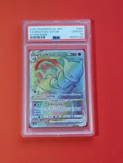 Pokemon Go Japanese Mewtwo #84 FA Hyper Rare PSA 10 - Image 1
