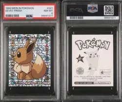 1999 MERLIN POKEMON #S21 EEVEE-PRISM 🔥 PSA Graded - Image 2