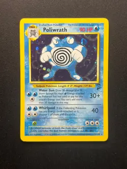 Pokemon TCG Poliwrath Base Set 2 - 15/130 Holo Unlimited Holo Rare Vintage 1999 - Image 1