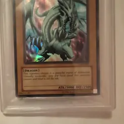 2002 Yugioh Blue-Eyes White Dragon LOB-001 Ultra Rare PSA 9 SLIGHT HOLO BLEED - Image 4