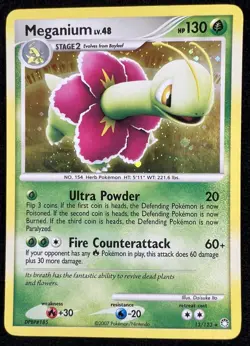 Meganium 13/123 Mysterious Treasures Holo Rare Pokemon Card TCG - NM/LP - Image 1