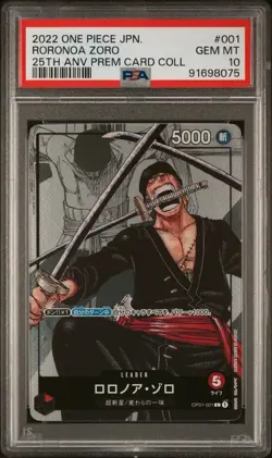 PSA 10 2022 One Piece Card Game OP01-001 Roronoa Zoro Leader 25th Japanese - Image 1