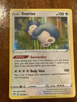 Pokemon Card TCG Snorlax 131/165 Vivid Voltage 2020 Holo Rare Playable NM Cute - Image 1