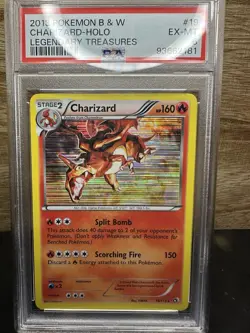 Pokemon TCG Charizard Legendary Treasures 19/113 Holo Rare Card PSA 6 ERROR 1/1 - Image 1