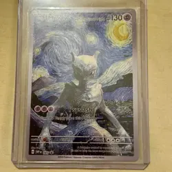 Pokemon MEWTWO Starry Night Van Gogh Beautiful Moon Card - Image 1