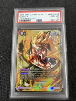 Gogeta FB06-097 Alternate Art Dragon Ball Card Rivals Clash PSA 10 Pop 1 - Image 1