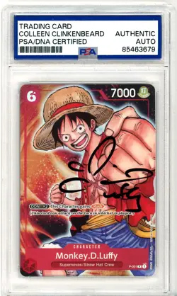 PSA Signed Colleen Clinkenbeard Monkey.D.Luffy P-001 One Piece Promotion Cards - Image 1