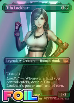x1 Tifa Lockhart FOIL FIN Final Fantasy MTG 391 FULL ART BORDERLESS RARE 1x - Image 1