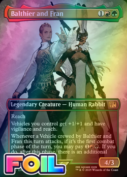 x1 Balthier and Fran FOIL FIN Final Fantasy MTG 319 FULL ART BORDERLESS 1x - Image 1