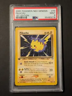 2000 Pokemon Neo Genesis #70/111 Pikachu WOTC PSA 9 - Image 1