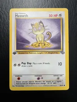Pokemon TCG - MEOWTH - 1ST EDITION - 56/64 - WOTC - JUNGLE (1999) - MP *B - Image 1