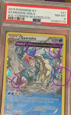 GYARADOS 21 XY Ancient Origins 2015 Cosmos Holo PSA 8 4 HD GALAXY SWIRLS Pokemon - Image 1