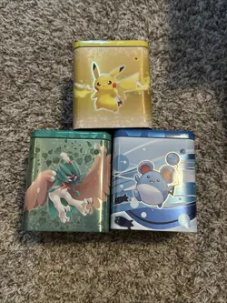 Lot of 3 Pokemon Stacking Tins Empty Great Condition Lot - Image 1