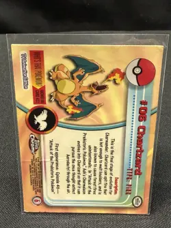 Pokemon Topps Chrome Charizard #06 Series 1 *LP 2000 TV Animation Edition - Image 2