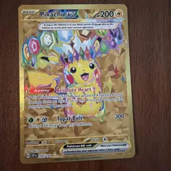 Pokemon TCG Pikachu EX Surging Sparks Holo Hyper Rare Gold 247/191 - Image 1