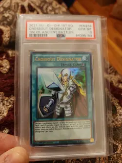 YUGIOH PSA 10 CROSSOUT DESIGNATOR MP21 EN258 - ULTRA RARE - 1ST ED POP 8 - Image 1