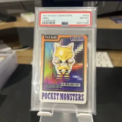 Pokemon Japanese Carddass 1997 063 Abra Card 63 Bandai PSA 8 - Image 1