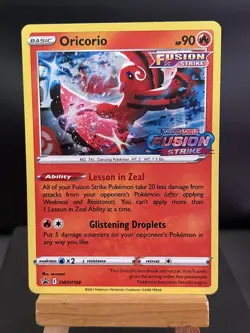 Pokemon Card Oricorio SWSH168 Holo Fusion Strike Prerelease Black Star Promo NM - Image 1