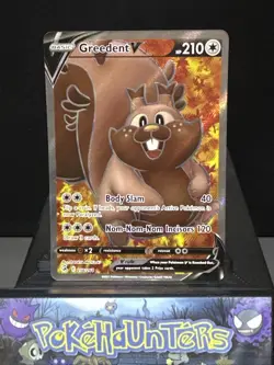 Pokemon Card Greedent V 256/264 Fusion Strike Full Art Ultra Rare Near Mint - Image 1