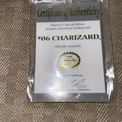 Pokemon Special Edition 23 karat Gold Plated Trading Card / #06 Charizard - Image 3