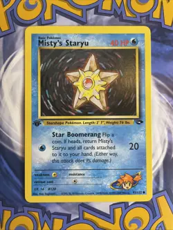 Pokemon Card - Misty's Staryu Gym Challenge 1st Edition 92/132 NM/LP - Image 1