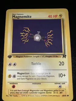 MAGNEMITE 60/82 Team Rocket 1st EDITION Pokemon Card - Image 1