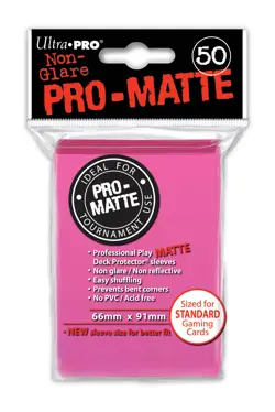 Solid Color Sleeves Pro-Matte Standard Deck Protectors - Bright Pink (50) - Image 1