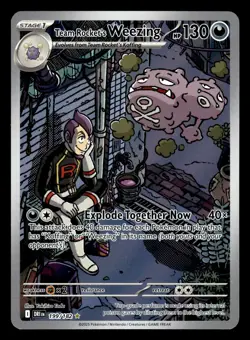 Team Rocket's Weezing 199/182 Illustration Rare Destined Rivals Pokemon Card - Image 1