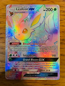NM! Leafeon GX (157/156) Ultra Prism Secret Rare Rainbow Pokemon Card! FAST P&P! - Image 1