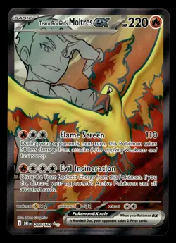 Team Rocket's Moltres ex 208/182 Ultra Rare Destined Rivals Pokemon Card - Image 1